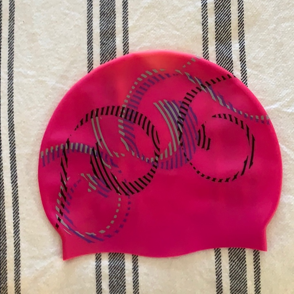 Pink swim cap for girls